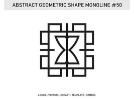 Geometric Monoline Shape Tile Design Abstract Decorative Vector Free Vector