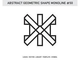 Geometric Monoline Shape Tile Design Abstract Decorative Vector Free Vector