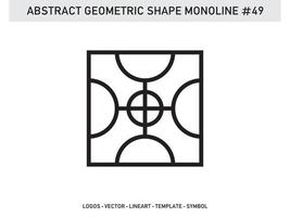 Geometric Monoline Shape Tile Design Abstract Decorative Vector Free Vector