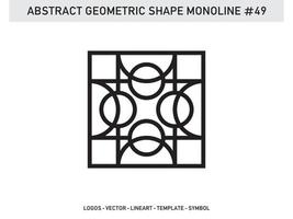 Geometric Monoline Shape Tile Design Abstract Decorative Vector Free Vector