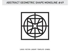 Geometric Monoline Shape Tile Design Abstract Decorative Vector Free Vector