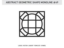 Geometric Monoline Shape Tile Design Abstract Decorative Vector Free Vector