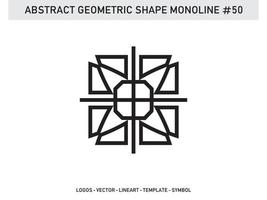Geometric Monoline Shape Tile Design Abstract Decorative Vector Free Vector