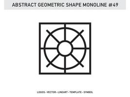 Geometric Monoline Shape Tile Design Abstract Decorative Vector Free Vector