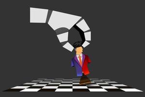 Flat and paper cut style, AI robot hand controlling chess-businessman, leadership, technology vector