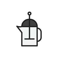 icono de prensa de té o café para sitio web, símbolo de presentación vector