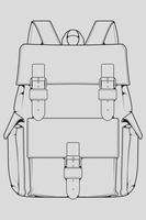 Sketch of a rucksack. Backpack isolated on white background. Vector illustration of a sketch style.