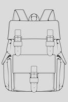 Sketch of a rucksack. Backpack isolated on white background. Vector illustration of a sketch style.