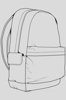 Sketch of a rucksack. Backpack isolated on white background. Vector illustration of a sketch style.