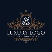 Luxury logo monogram crest template design vector illustration. Royal brand vintage vignette ornaments.