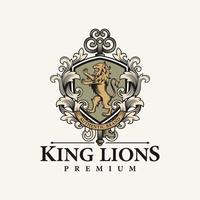 Luxury lion king logo image vector template