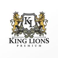 Luxury lion king logo image vector template