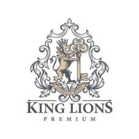 Luxury lion king logo image vector template