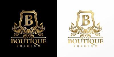 Luxury logo monogram crest template design vector illustration. Royal brand vintage vignette ornaments.