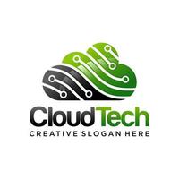 plantilla de diseño de logotipo de tecnología en la nube vector