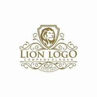 plantilla de vector de imagen de logotipo de rey león de lujo