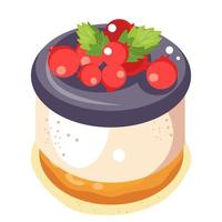 Pancakes topped with cranberry. vector