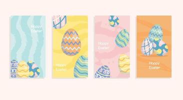 conjunto de historias de moda fondo de banner de primavera y pascua. plantilla, puede usarse para página de inicio, sitio web, aplicación móvil, afiche, folleto, cupón, tarjeta de regalo, teléfono inteligente vector