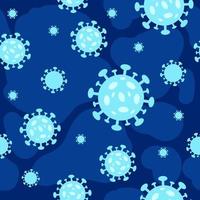 Seamless pattern of blue viruses of the bacteria coronavirus disease Covid-19 pandemic dangerous infectious texture vector