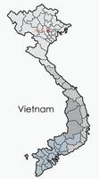 mapa de dibujo a mano alzada de garabatos de vietnam. vector