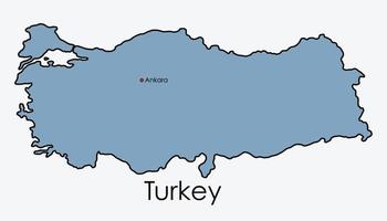 Turquía mapa dibujo a mano alzada sobre fondo blanco. vector