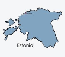 estonia mapa dibujo a mano alzada sobre fondo blanco. vector