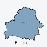 Bielorrusia mapa dibujo a mano alzada sobre fondo blanco. vector