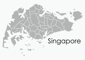 Doodle freehand drawing map of Singapore. vector