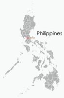 Doodle mapa de dibujo a mano alzada de Filipinas. vector