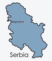 serbia mapa dibujo a mano alzada sobre fondo blanco. vector