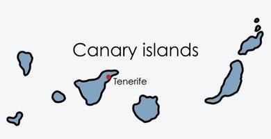 islas canarias mapa dibujo a mano alzada sobre fondo blanco. vector