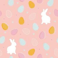 Vector seamless pattern with Easter eggs and bunnies. great for banners, wallpapers, wrapping, textiles - vector design