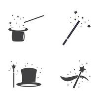 plantilla de diseño de ilustración de vector de logotipo de icono de varita mágica