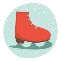 Symbol of Christmas red skate. Vector illustration.