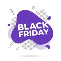 Modern liquid abstract BLACK FRIDAY text flat style design vector