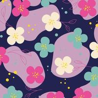 Abstract flat hand draw floral pattern background. Vector. vector