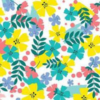 Abstract flat hand draw floral pattern background. Vector. vector