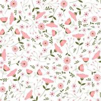 Abstract flat hand draw floral pattern background. Vector. vector