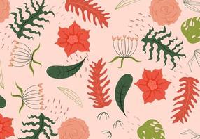 Abstract flat hand draw floral pattern background. Vector. vector