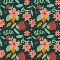 Abstract flat hand draw floral pattern background. Vector. vector