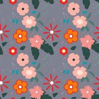 Abstract flat hand draw floral pattern background. Vector. vector