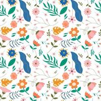 Abstract flat hand draw floral pattern background. Vector. vector