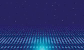 Abstract digital concept lighting effect glowing particles dots on blue background.