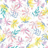 Abstract flat hand draw floral pattern background. Vector. vector