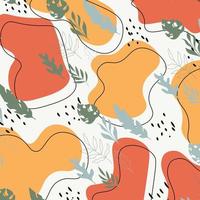 Abstract flat hand draw floral pattern background. Vector. vector