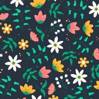 Abstract flat hand draw floral pattern background. Vector. vector