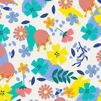 Abstract flat hand draw floral pattern background. Vector. vector