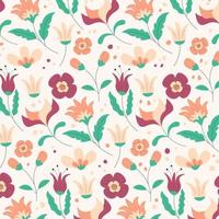 Abstract flat hand draw floral pattern background. Vector. vector