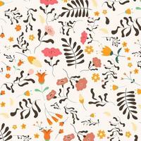 Abstract flat hand draw floral pattern background. Vector. vector