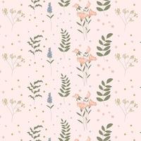 Abstract flat hand draw floral pattern background. Vector. vector